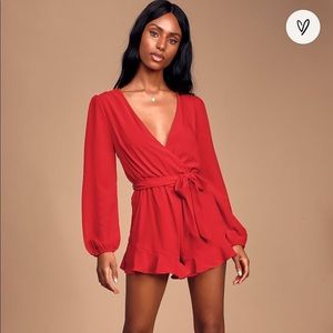 lulus red romper